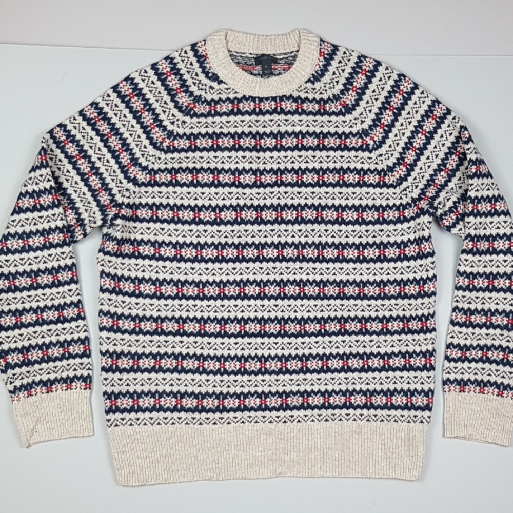 Jcrew 100% lambswool mens sweater winter pattern